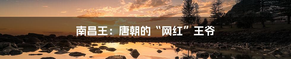 南昌王:唐朝的“网红”王爷