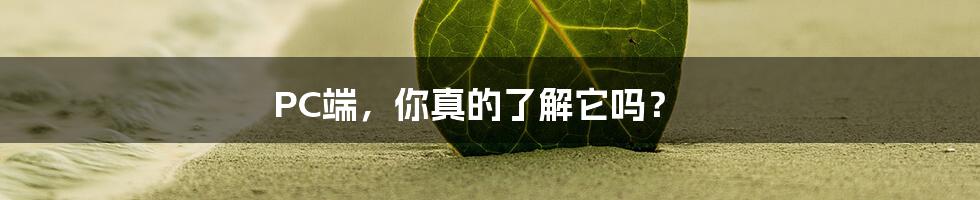 PC端,你真的了解它吗?