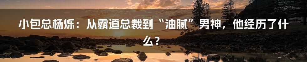 小包总杨烁：从霸道总裁到“油腻”男神，他经历了什么？
