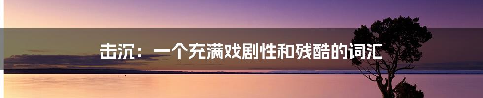 击沉:一个充满戏剧性和残酷的词汇