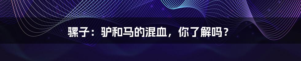 骡子:驴和马的混血,你了解吗?