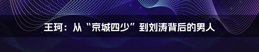 王珂：从“京城四少”到刘涛背后的男人