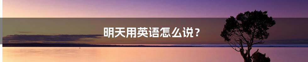 明天用英语怎么说?
