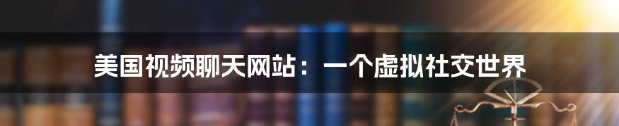 美国视频聊天网站：一个虚拟社交世界