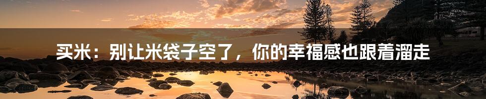 买米:别让米袋子空了,你的幸福感也跟着溜走