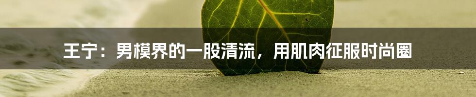 王宁:男模界的一股清流,用肌肉征服时尚圈