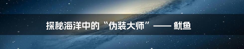 探秘海洋中的“伪装大师”—— 鱿鱼