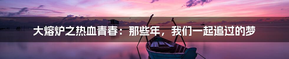 大熔炉之热血青春:那些年,我们一起追过的梦