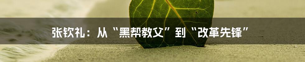 张钦礼:从“黑帮教父”到“改革先锋”