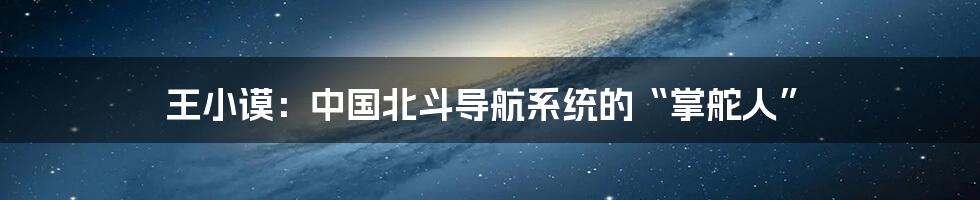 王小谟：中国北斗导航系统的“掌舵人”