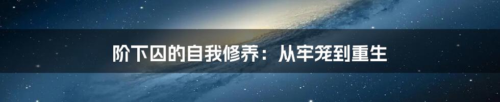 阶下囚的自我修养：从牢笼到重生