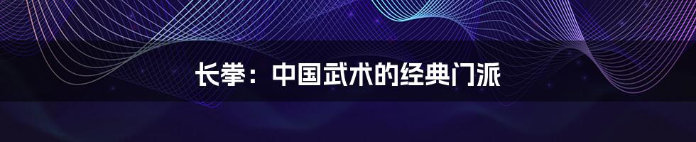 长拳:中国武术的经典门派