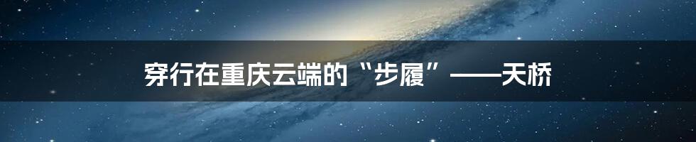 穿行在重庆云端的“步履”——天桥