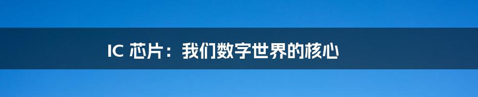 IC 芯片:我们数字世界的核心