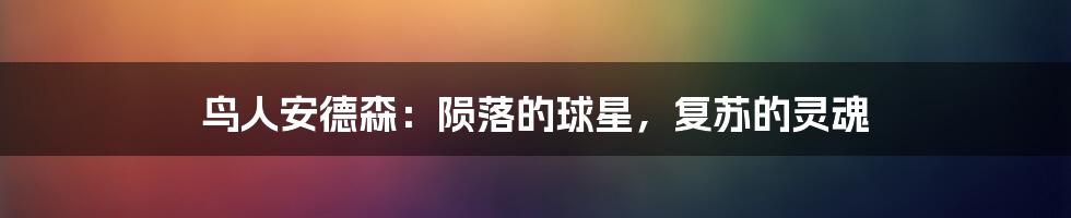 鸟人安德森:陨落的球星,复苏的灵魂