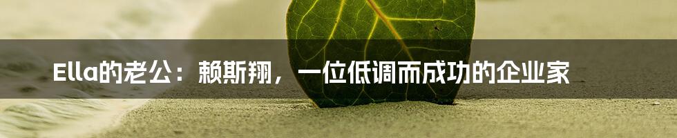 Ella的老公:赖斯翔,一位低调而成功的企业家