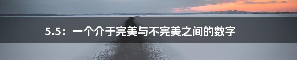5.5:一个介于完美与不完美之间的数字