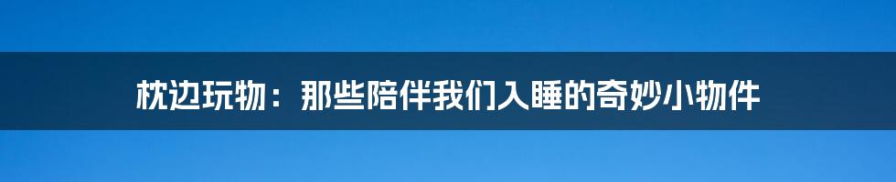 枕边玩物:那些陪伴我们入睡的奇妙小物件