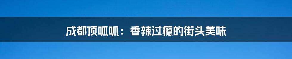 成都顶呱呱:香辣过瘾的街头美味