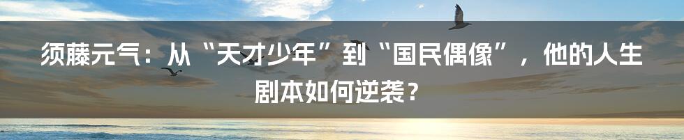 须藤元气:从“天才少年”到“国民偶像”,他的人生剧本如何逆袭?
