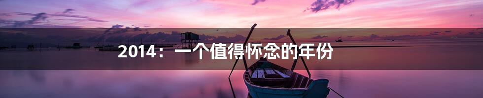 2014:一个值得怀念的年份