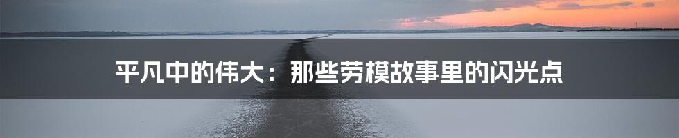 平凡中的伟大:那些劳模故事里的闪光点