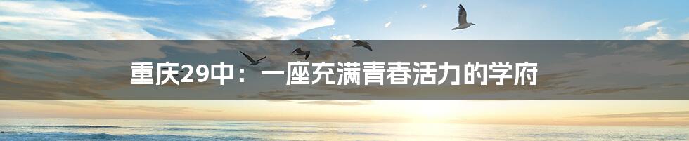 重庆29中：一座充满青春活力的学府