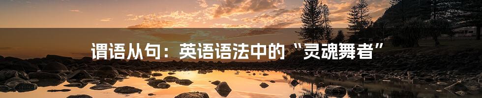 谓语从句:英语语法中的“灵魂舞者”