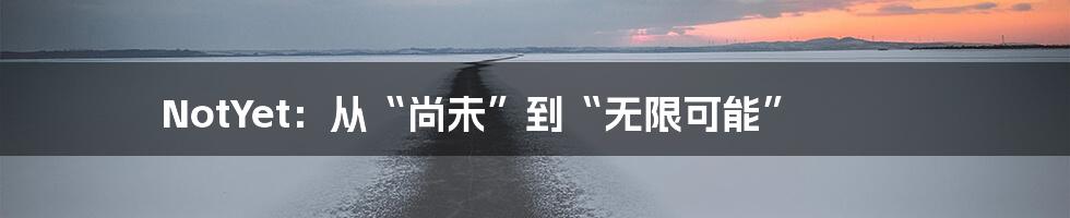 NotYet:从“尚未”到“无限可能”