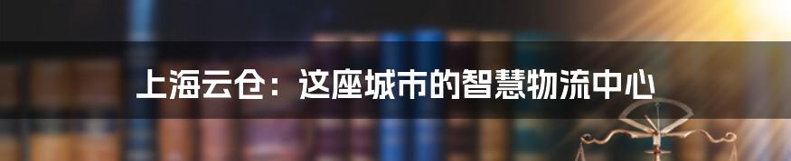 上海云仓:这座城市的智慧物流中心