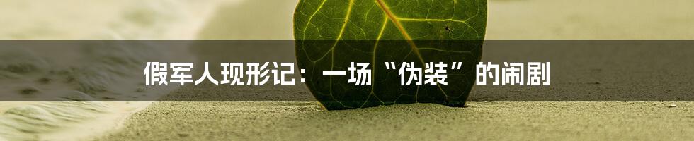 假军人现形记:一场“伪装”的闹剧