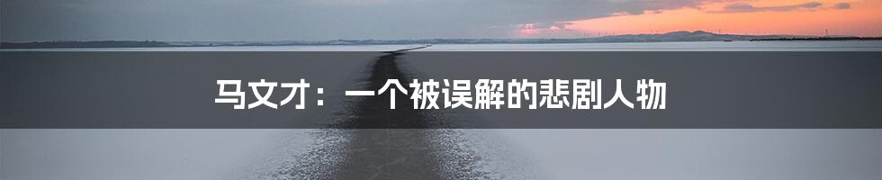 马文才:一个被误解的悲剧人物