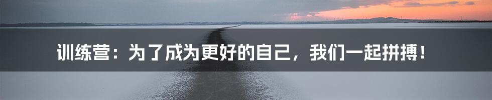 训练营：为了成为更好的自己，我们一起拼搏！