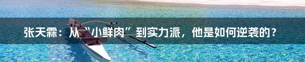 张天霖:从“小鲜肉”到实力派,他是如何逆袭的?