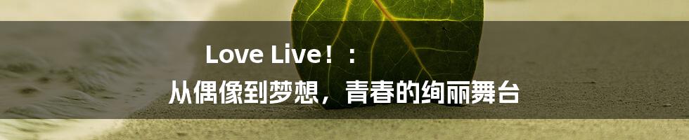 Love Live!: 从偶像到梦想,青春的绚丽舞台