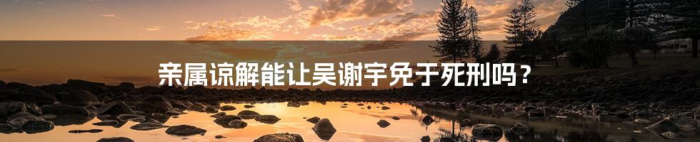 亲属谅解能让吴谢宇免于死刑吗？