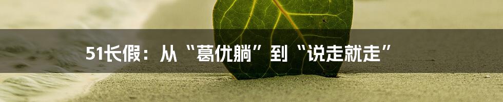 51长假:从“葛优躺”到“说走就走”