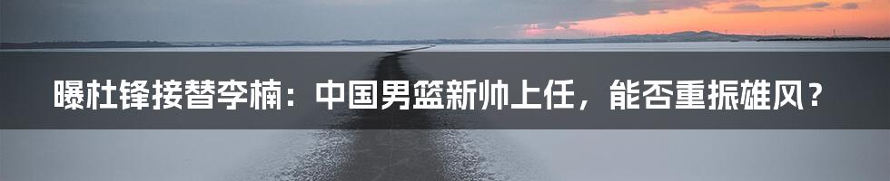 曝杜锋接替李楠:中国男篮新帅上任,能否重振雄风?