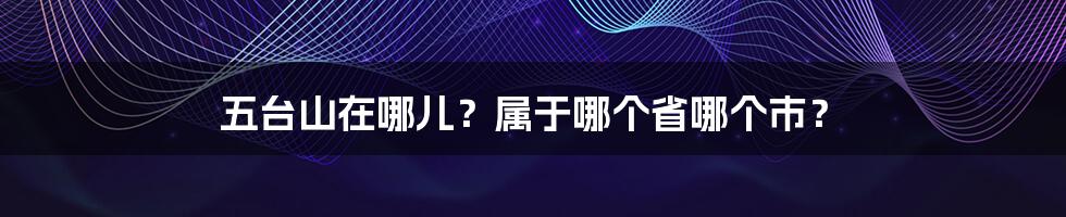 五台山在哪儿?属于哪个省哪个市?