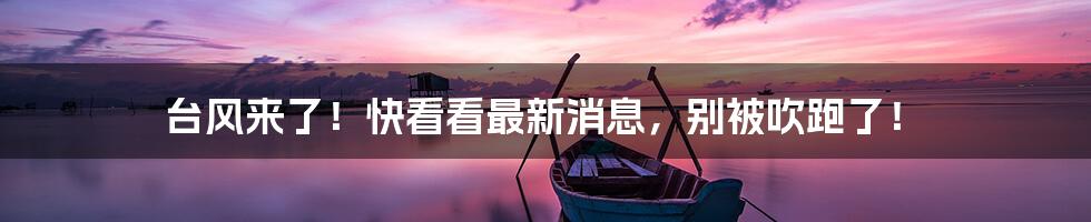台风来了!快看看最新消息,别被吹跑了!