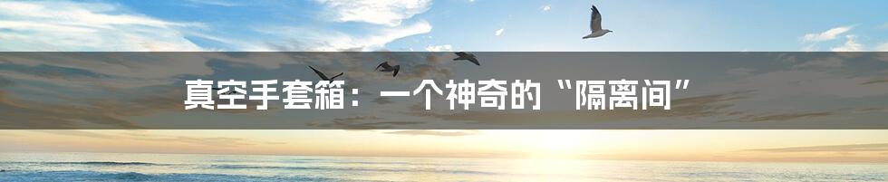 真空手套箱：一个神奇的“隔离间”