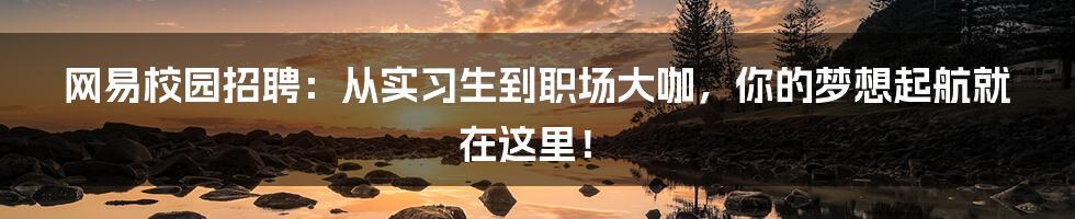 网易校园招聘:从实习生到职场大咖,你的梦想起航就在这里!