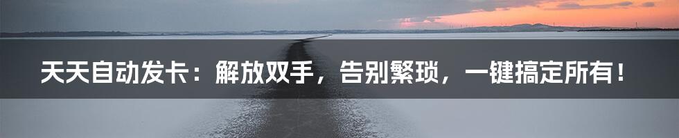 天天自动发卡:解放双手,告别繁琐,一键搞定所有!