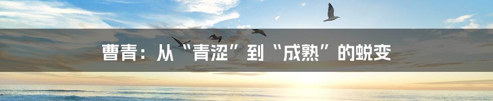 曹青:从“青涩”到“成熟”的蜕变
