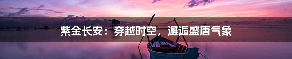 紫金长安:穿越时空,邂逅盛唐气象