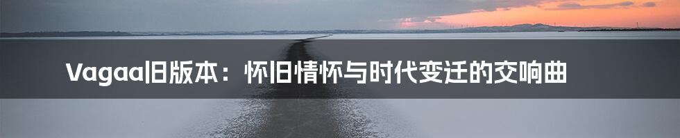 Vagaa旧版本:怀旧情怀与时代变迁的交响曲