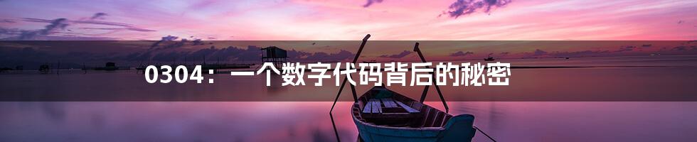 0304:一个数字代码背后的秘密