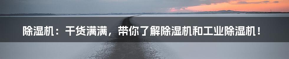 除湿机:干货满满,带你了解除湿机和工业除湿机!