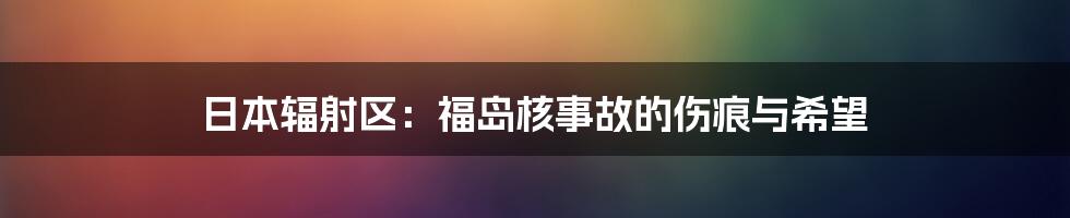 日本辐射区:福岛核事故的伤痕与希望