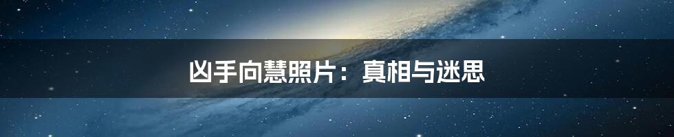 凶手向慧照片:真相与迷思